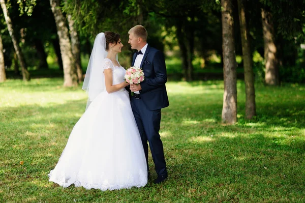 Šťastná nevěsta a ženich na jejich svatbě — Stock fotografie