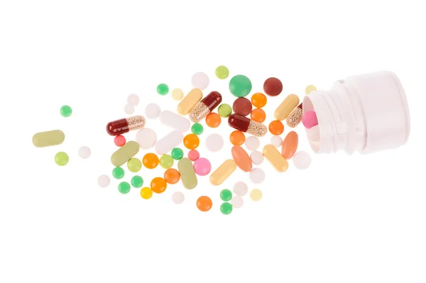 Heap of pills on white background — Stock Photo, Image