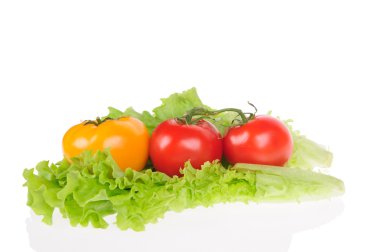 kırmızı domates ve yeşil salata