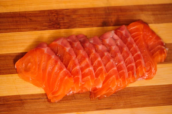 Carne de salmão em bruto e fresca — Fotografia de Stock