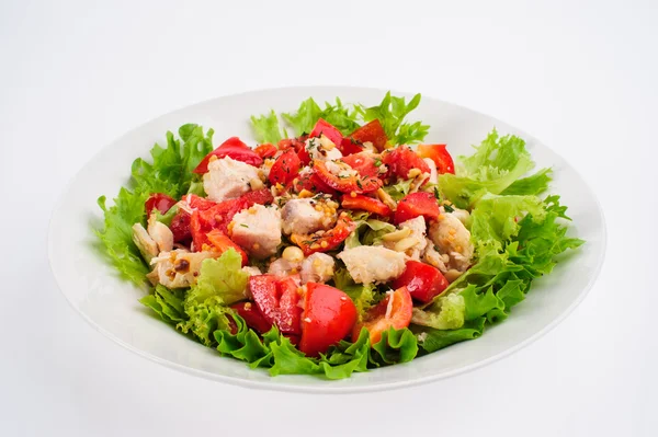 Fresh salad with tomato salad and meat — Stock Photo, Image