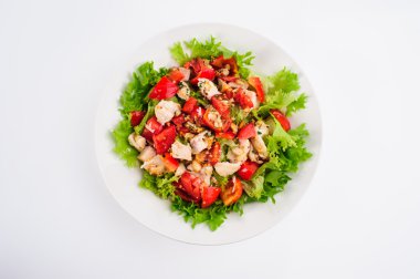 taze salata domates salatası ve et