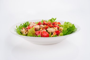 taze salata domates salatası ve et