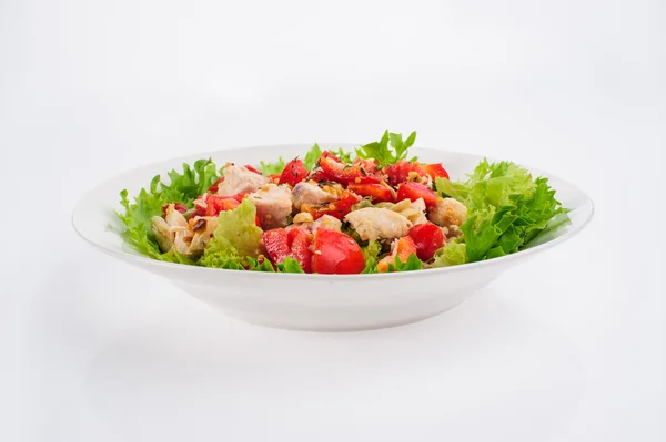 Fresh salad with tomato salad and meat — Stock Photo, Image