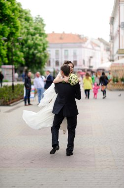 Mutlu gelin ve damat düğünlerinde 