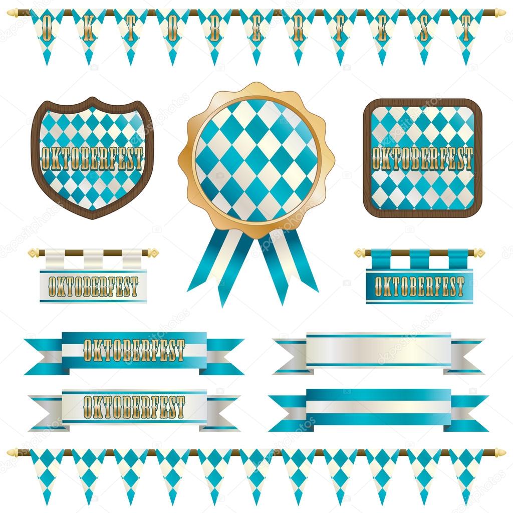 oktoberfest decorations with bunting ribbons and embelms isolated on white vector by mattasbestos - Oktoberfest Decorations oktoberfest decorations with bunting ribbons and embelms isolated on white vector by mattasbestos - Oktoberfest Decorations