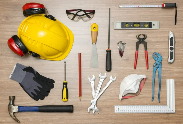 Construction tools on floor — Stock Photo, Image