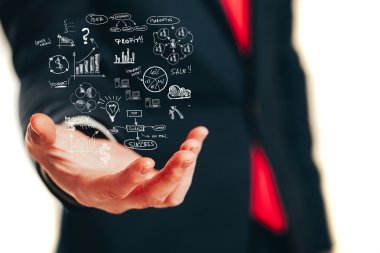 Bir iş planı diyagramı kavramı holding iş adamı