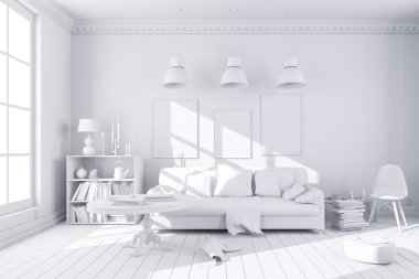 güzel temiz iç Oda 3D render