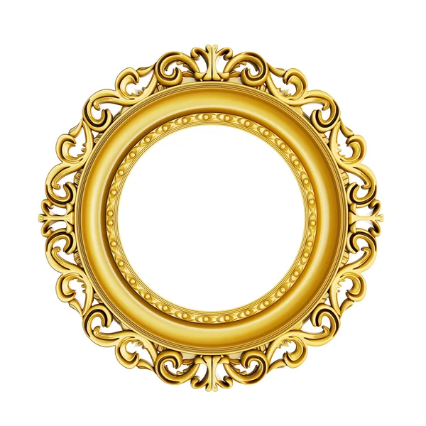 Marco clásico vintage de oro 3d sobre fondo blanco — Foto de Stock