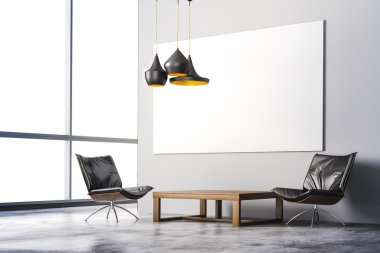 3D render güzel modern iç odası