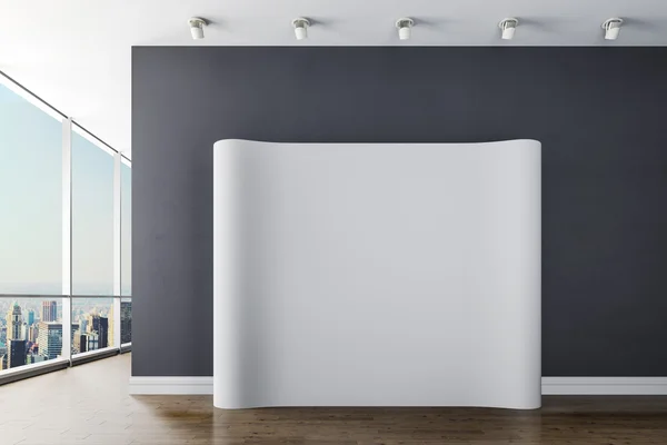 3d interni moderni con poster in tela bianca — Foto Stock