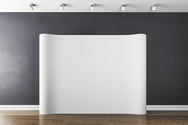 3D interiör med tomma vita affisch — Stockfoto