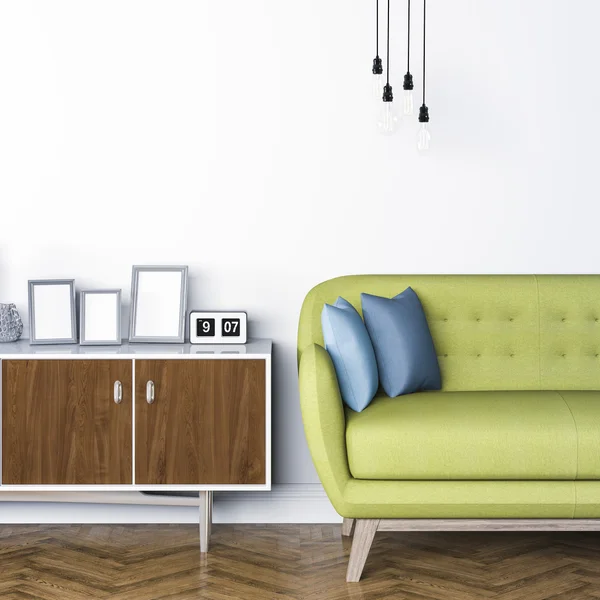 3D render van mooi schoon interieur — Stockfoto