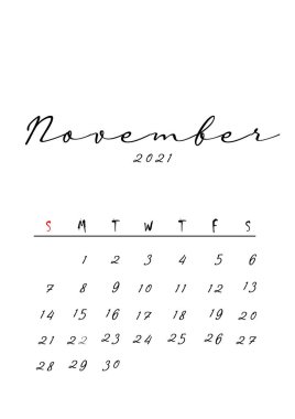 2021 aylık takvim şablonu minimalist tasarım