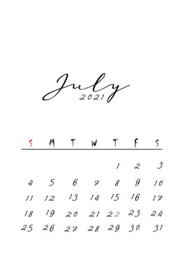 2021 aylık takvim şablonu minimalist tasarım