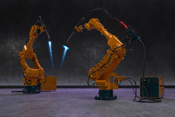 3d industrial robots SCI-Fi concept technology