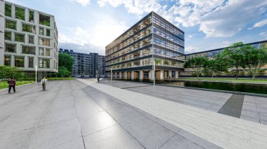 Modern ofis binalarının 3D görüntüsü