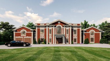 3D güzel ev, dış görünüş