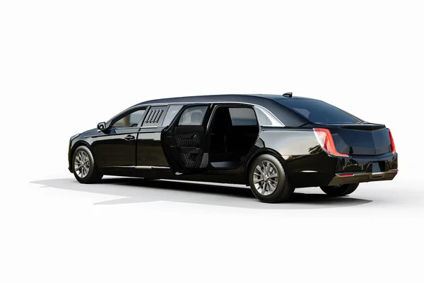 Rendering Lusso Limousine Sfondo Bianco — Foto Stock