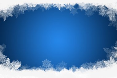 güzel mavi Noel renkli kar taneleri ile