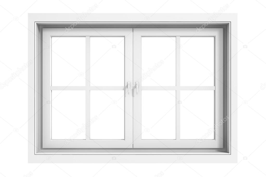 3d window frame on white background