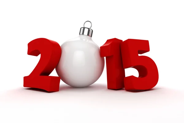 3D-gelukkig nieuw jaar 2015, tekst op witte achtergrond — Stockfoto