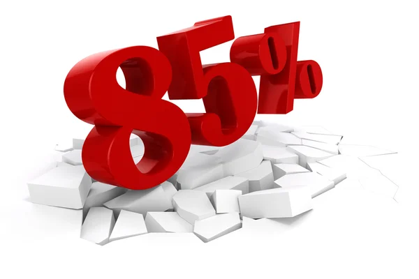 3d red percent discount on white — Stock Photo, Image