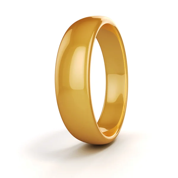 3d gold wedding ring on white background — Stock Photo, Image