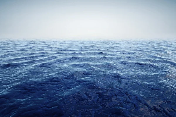 Rendering 3d di oceano e bel cielo blu — Foto Stock