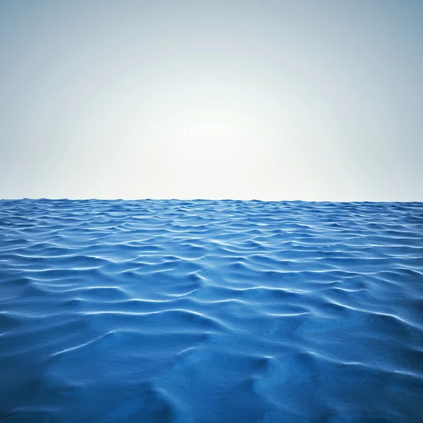海洋和美丽的蓝天的 3d 渲染 — 图库照片