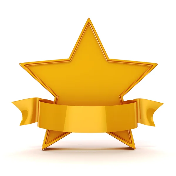 3d gold star on white background — Stock Photo, Image