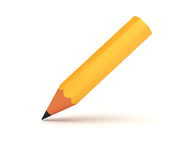 3D gul penna på vit bakgrund — Stockfoto