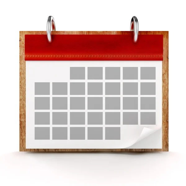 Calendario 3d su sfondo bianco — Foto Stock