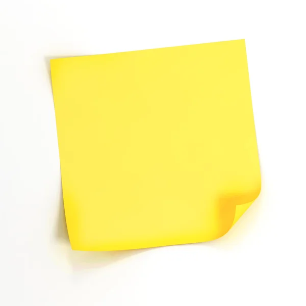 3d yellow sticky note on white background — Stock Photo, Image