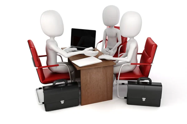 3d man, business meeting, job interview — Stock Photo, Image