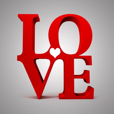 3D kırmızı aşk metin