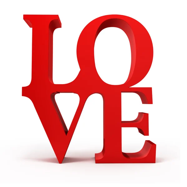 3D czerwony tekst miłości — Zdjęcie stockowe