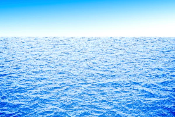 晴朗的天空和蓝色水 3d 海洋 — 图库照片