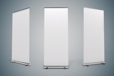 3D boş beyaz rull-up baneer