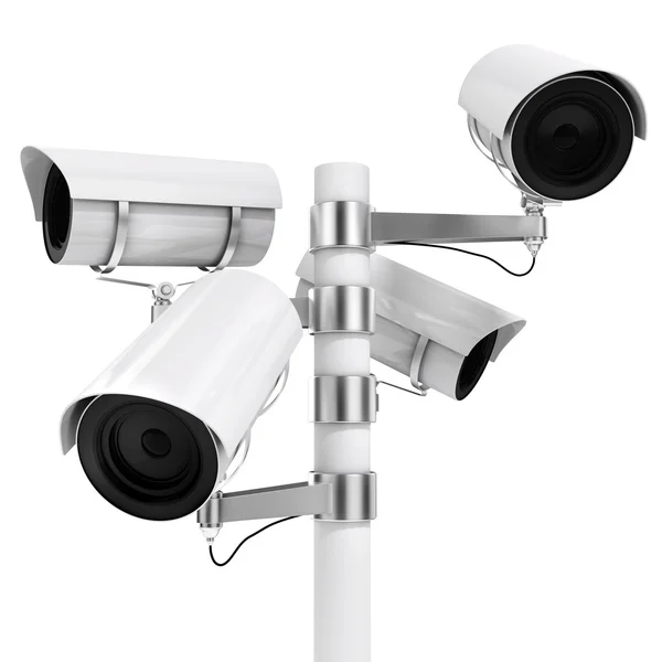 3d security cameras on white background — Stock Photo, Image