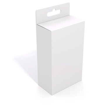 3D boş ürün paketi kutusunda, beyaz
