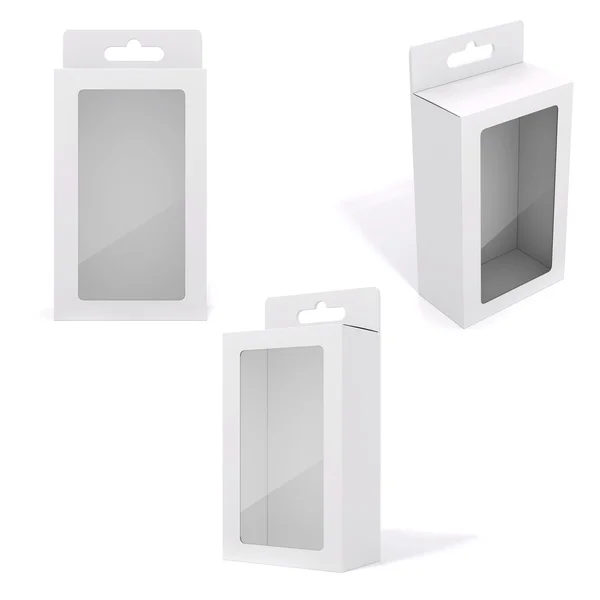 3d blank product package box, on white — Stock Photo, Image