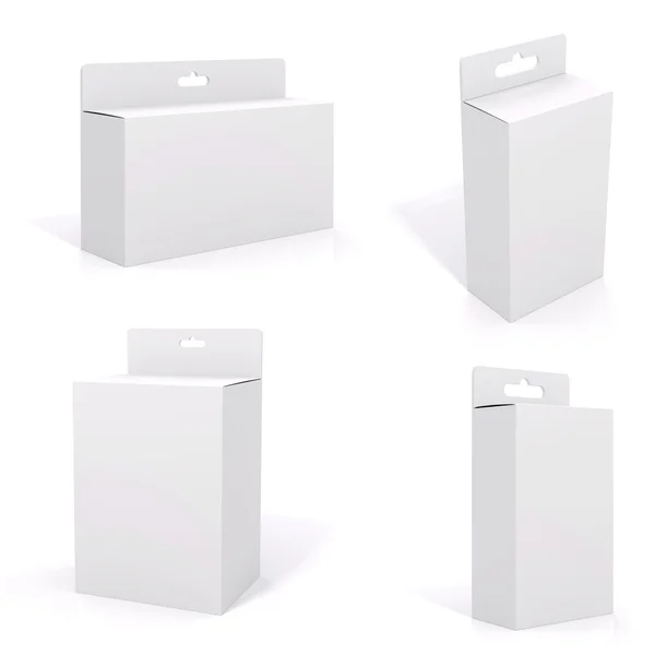 3d blank product package box, on white — Stock Photo, Image