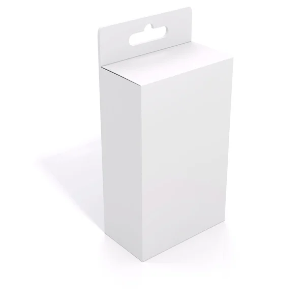 3d blank product package box, on white — Stock Photo, Image
