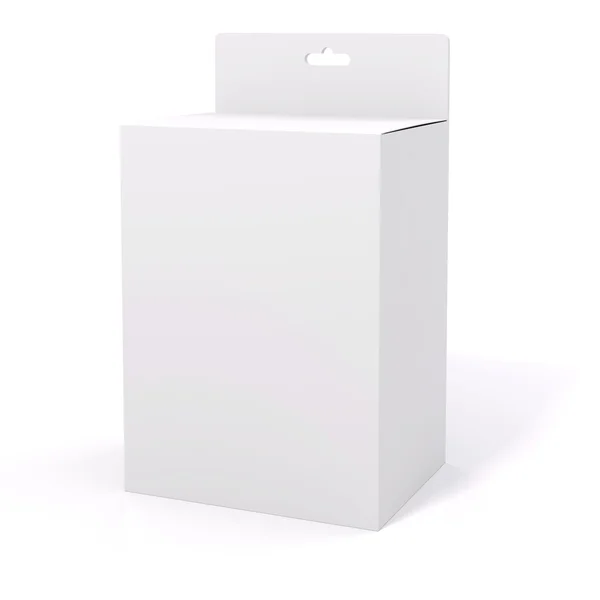 3d blank product package box, on white — Stock Photo, Image