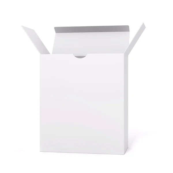 3d blank product package box, on white — Stock Photo, Image