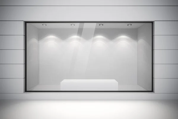 3D магазин спереду з великими вікнами — стокове фото