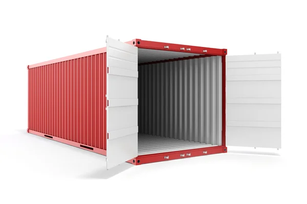 3D вантажний контейнер на білому тлі — стокове фото