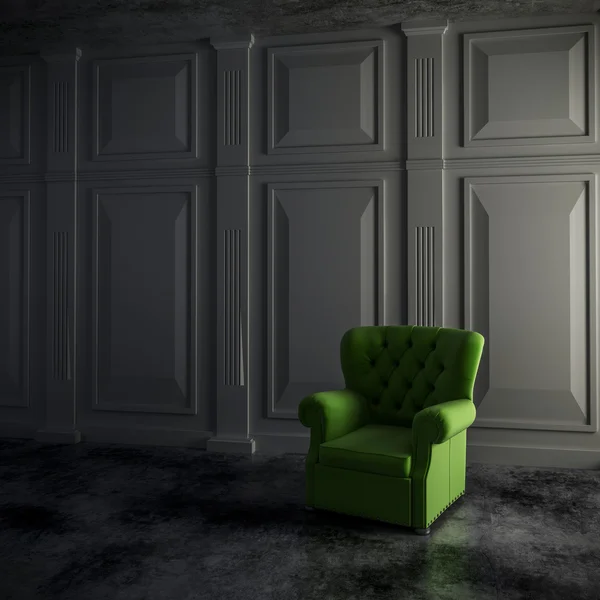3D візуалізація вінтажного інтер'єру та крісла — стокове фото
